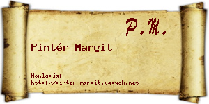 Pintér Margit névjegykártya