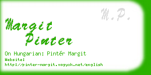 margit pinter business card